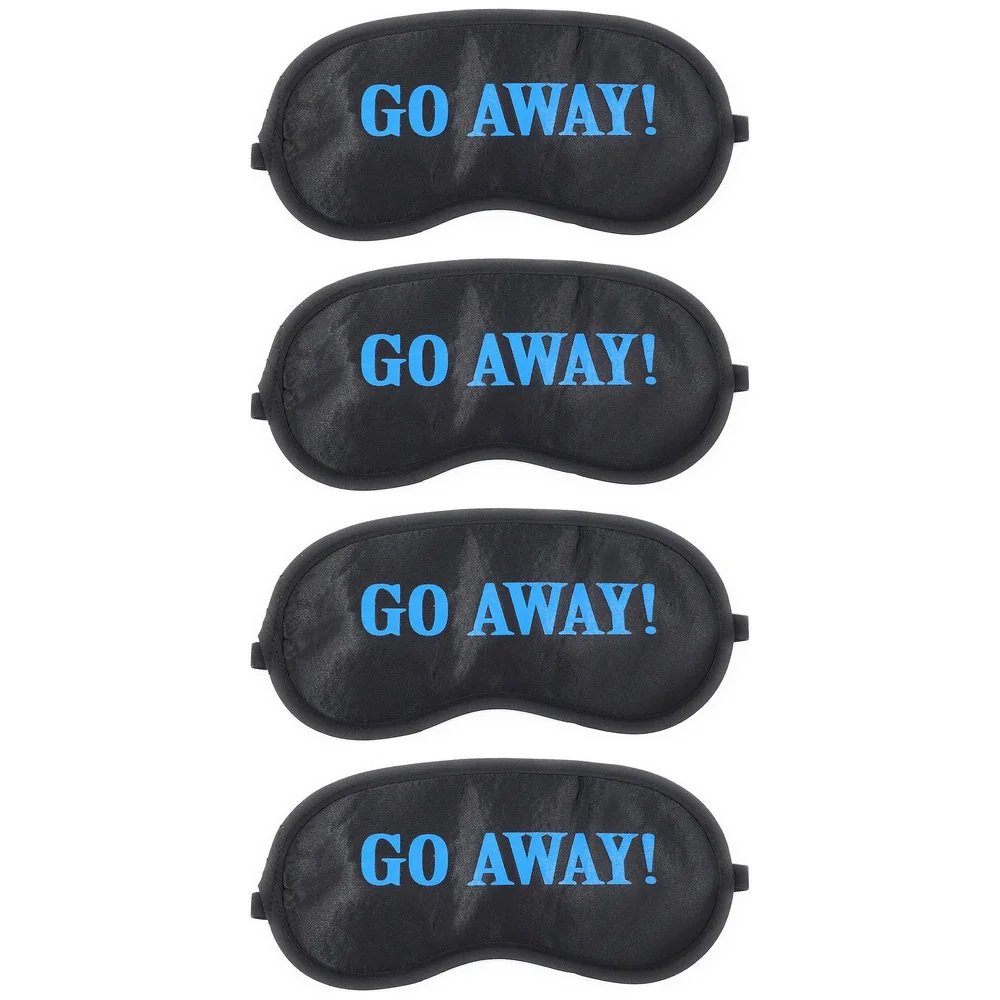 Pack of 4 Go Away Message Eyepad Shade Sleep Mask Blackout Soft