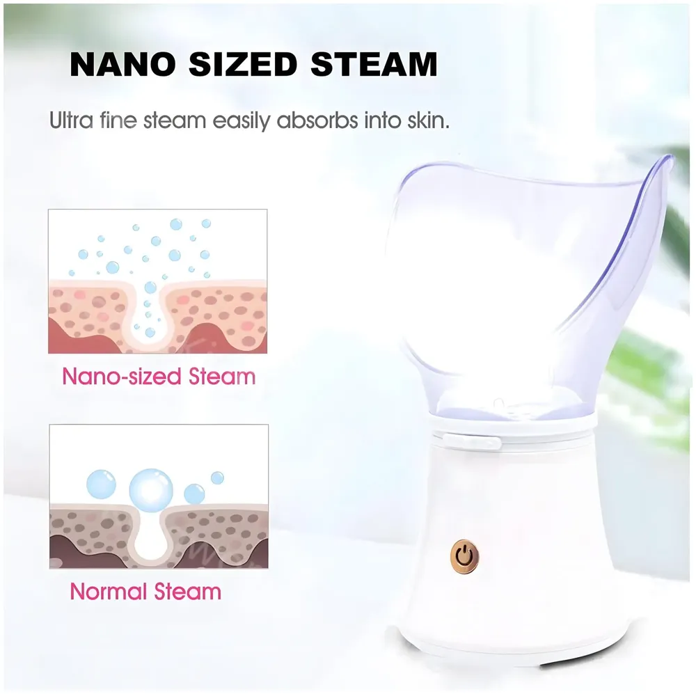 2 in 1 Facial Steamer Beauty Cosmetic Ionic Face Steamer for Home Facial, Warm Mist Humidifier Atomizer for Face Sauna Spa Sinuses Moisturizing, Unclogs Pores - 4