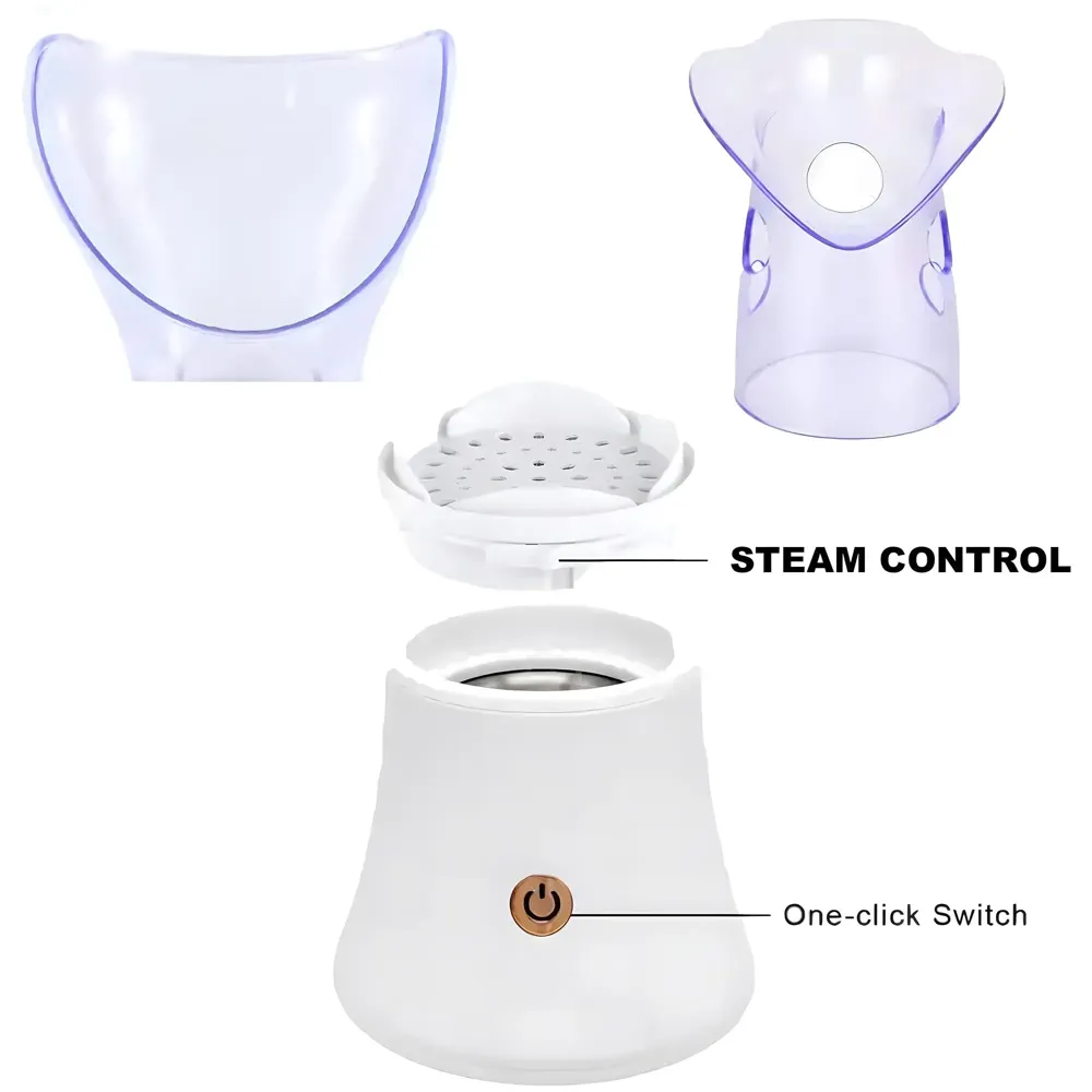 2 in 1 Facial Steamer Beauty Cosmetic Ionic Face Steamer for Home Facial, Warm Mist Humidifier Atomizer for Face Sauna Spa Sinuses Moisturizing, Unclogs Pores - 7