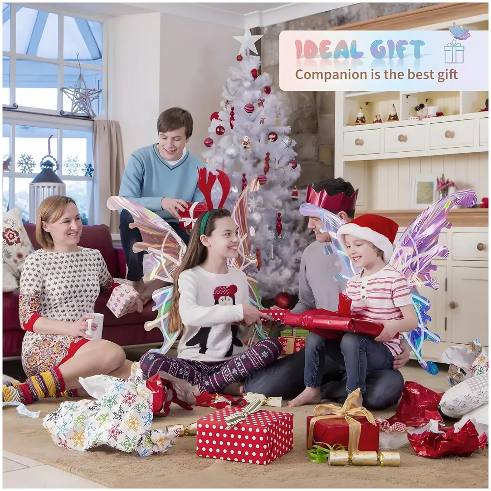 Fairy Wings for Girls, Automatic Light Up Moving Butterfly Wings with LED Lights and Music, Toy for Kids as Halloween Birthday Party Costume Princess Cosplay Dress Up Gift. - 5