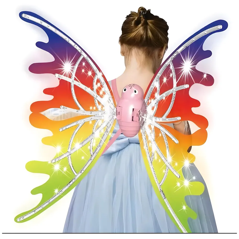 Fairy Butterfly Wings for Girls LED Lights Music Moving Wings