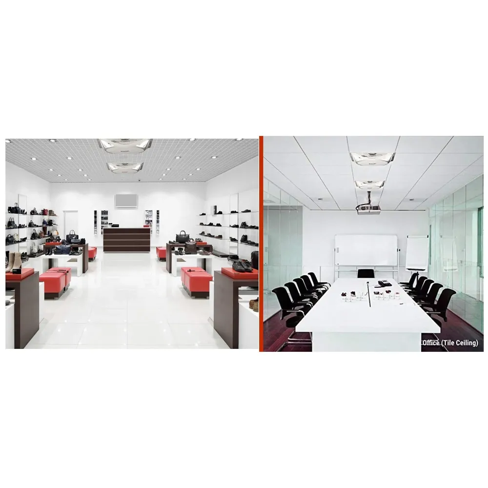 Cassette Flase Ceiling Fan Recessed Square Fan With Remote Control For Home And Commercial Use, 360° Air Flow - 600 x 600 mm - White - 6