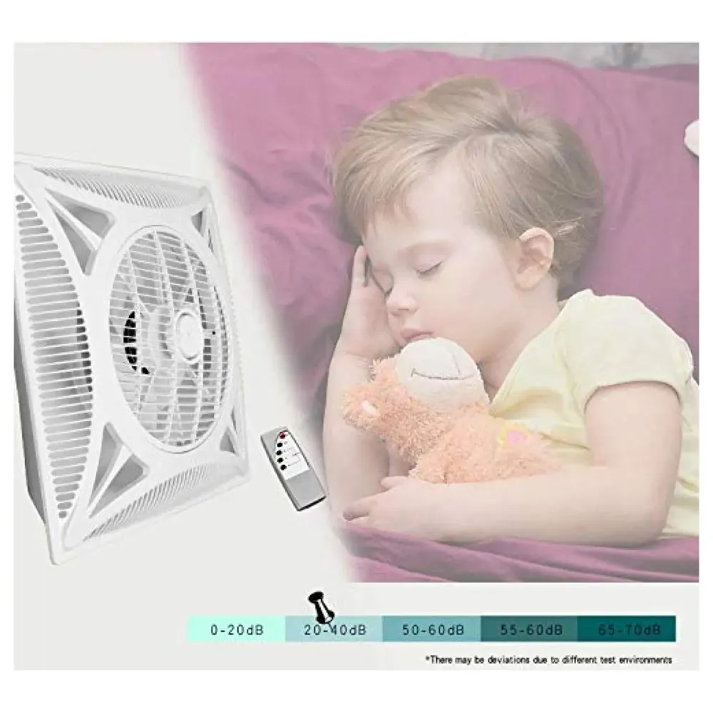 Cassette Flase Ceiling Fan Recessed Square Fan With Remote Control For Home And Commercial Use, 360° Air Flow - 600 x 600 mm - White - 8