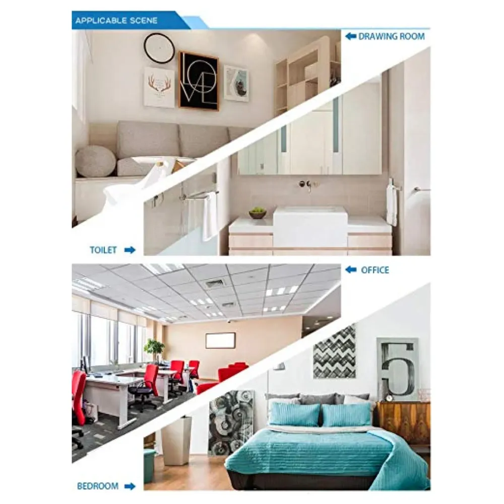 Cassette Flase Ceiling Fan Recessed Square Fan With Remote Control For Home And Commercial Use, 360° Air Flow - 600 x 600 mm - White