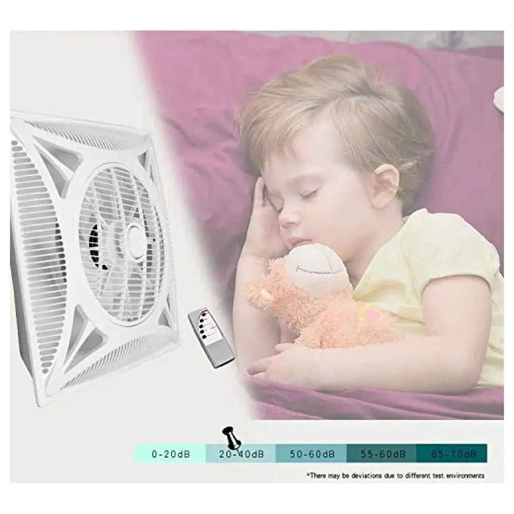 Cassette Flase Ceiling Fan Recessed Square Fan With Remote Control For Home And Commercial Use, 360° Air Flow - 600 x 600 mm - White