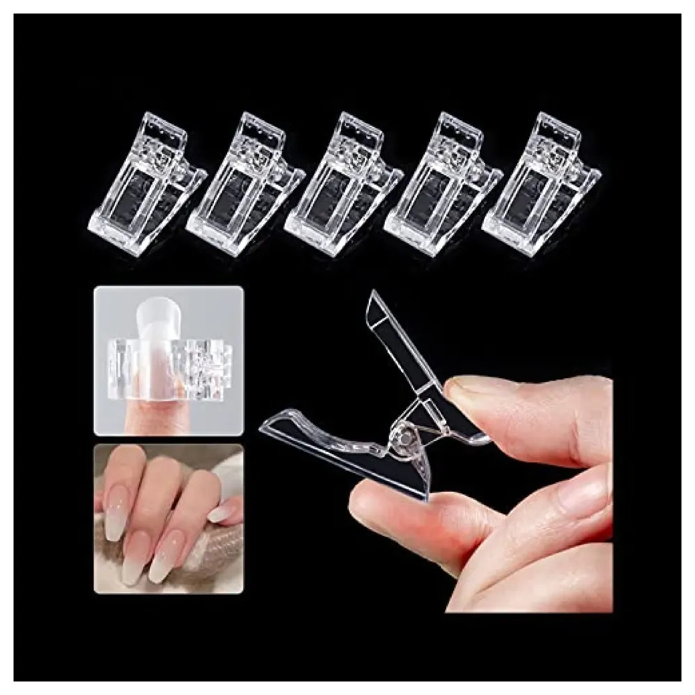 Combo of Dual Form Nails Double Sided Spatula & Brush Nail Filer Nail Clippers Dappen Dish for Poly Nail Gel Application