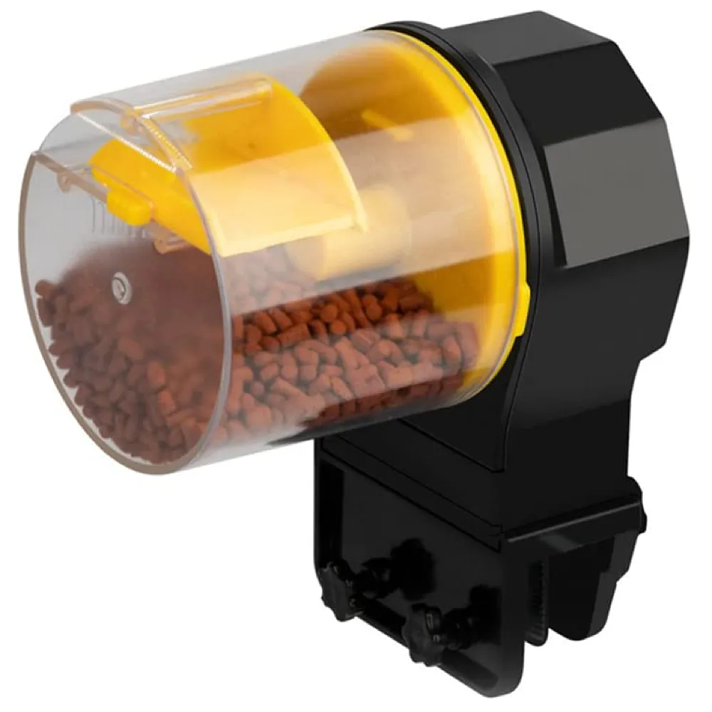 Automatic Fish Feeder for Aquarium Fish Feeder Auto Fish Food Dispenser Food Tank Feeder with Timer Fish Tank Dispenser (Yellow) Premium