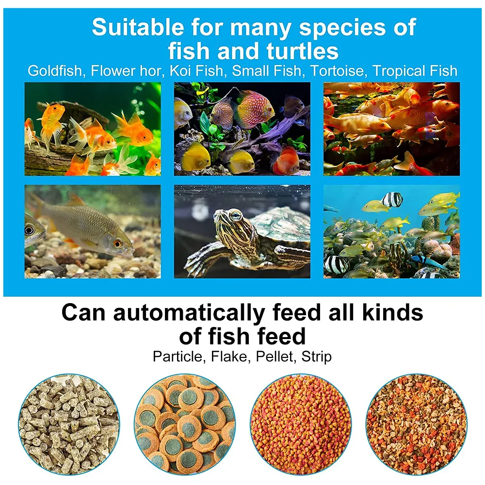 Automatic Fish Feeder for Aquarium Fish Feeder Auto Fish Food Dispenser Food Tank Feeder with Timer Fish Tank Dispenser (Yellow) Premium