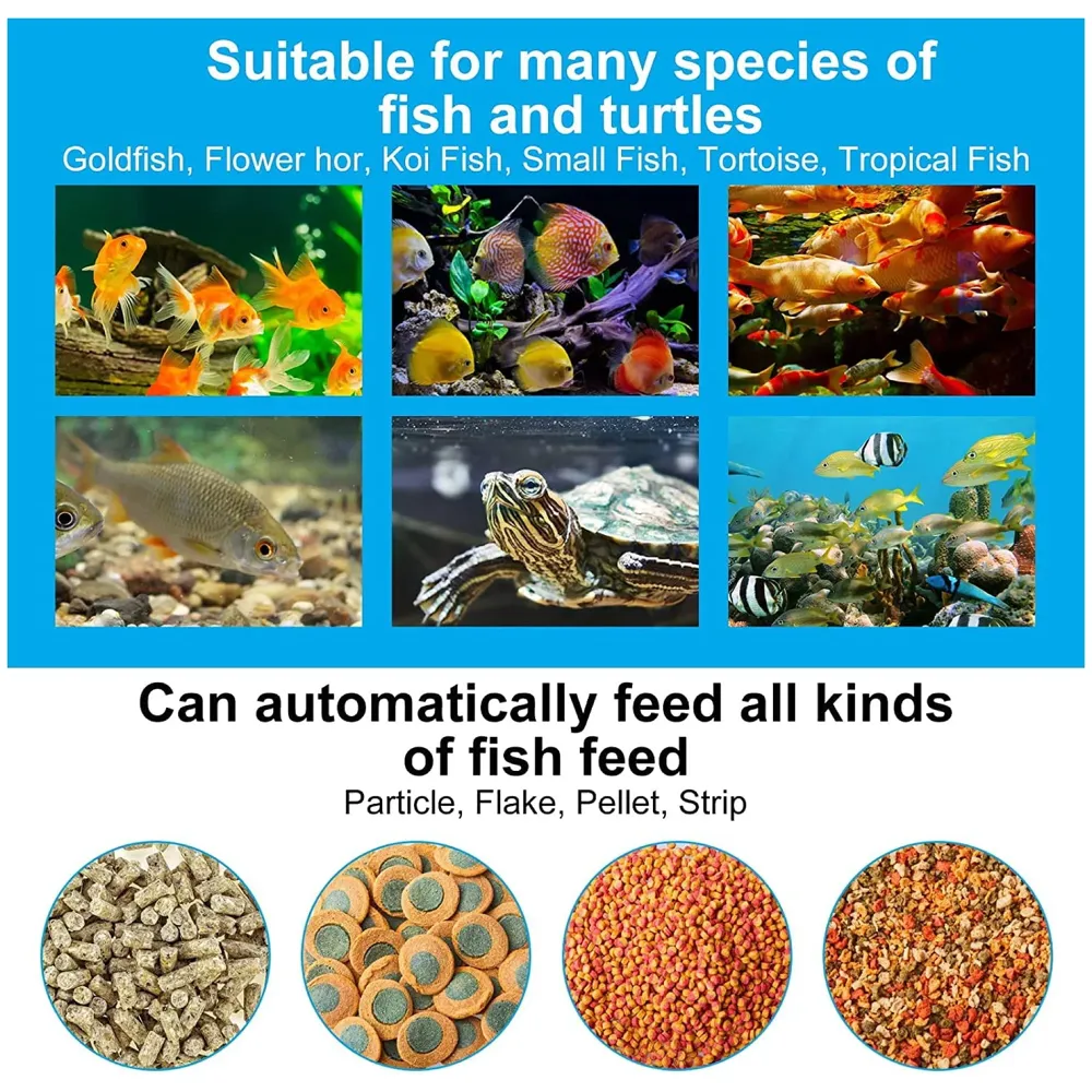 Automatic Plastic Fish Feeder for Aquarium Fish Feeder Auto Fish Food Dispenser Food Tank Feeder with Timer Fish Tank Dispenser (Yellow)