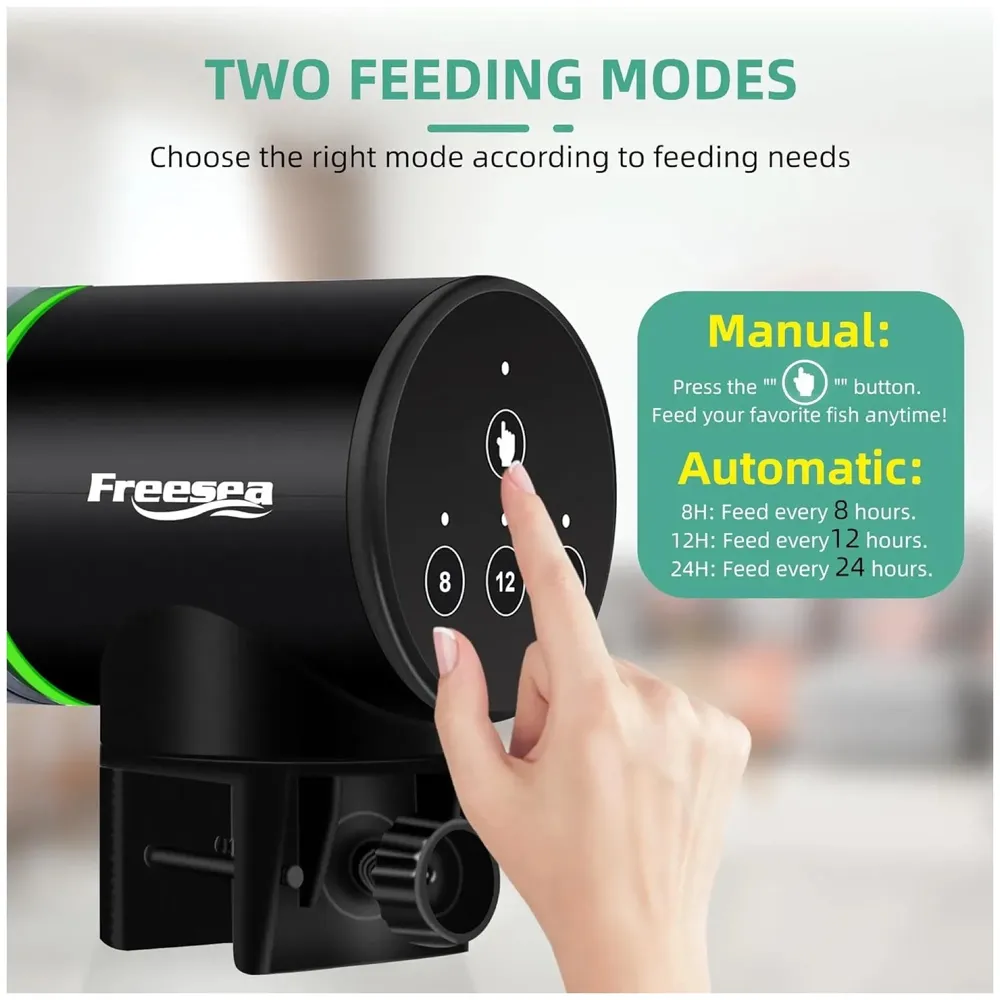 Plastic Aquarium Automatic Fish Feeder: Vacation Timer Feeder For Fish Tank Electric Adjustable Auto Fish Food Dispenser 0.05 Gal & Two Fixed Methods, ?7.1L X 7.1W X 11.2H Cm, Small - 2