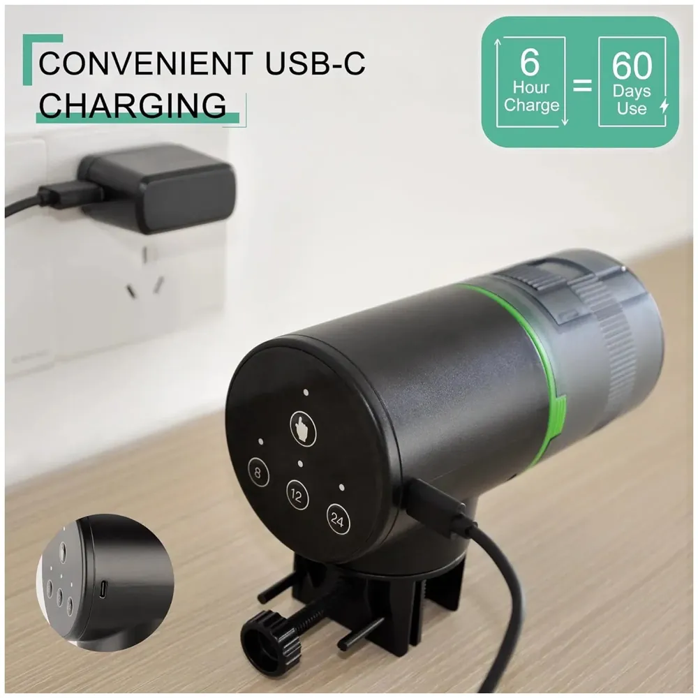 Plastic Aquarium Automatic Fish Feeder: Vacation Timer Feeder For Fish Tank Electric Adjustable Auto Fish Food Dispenser 0.05 Gal & Two Fixed Methods, ?7.1L X 7.1W X 11.2H Cm, Small - 3