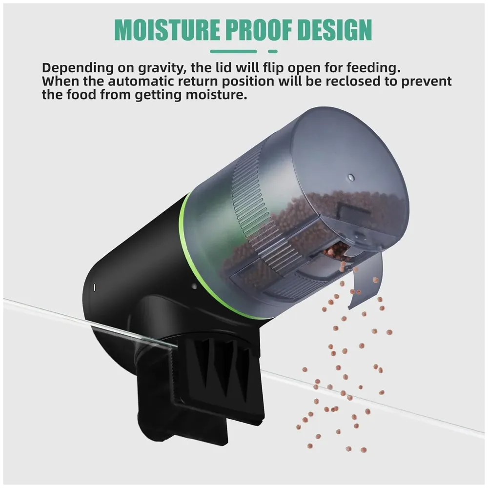 Plastic Aquarium Automatic Fish Feeder: Vacation Timer Feeder For Fish Tank Electric Adjustable Auto Fish Food Dispenser 0.05 Gal & Two Fixed Methods, ?7.1L X 7.1W X 11.2H Cm, Small - 4