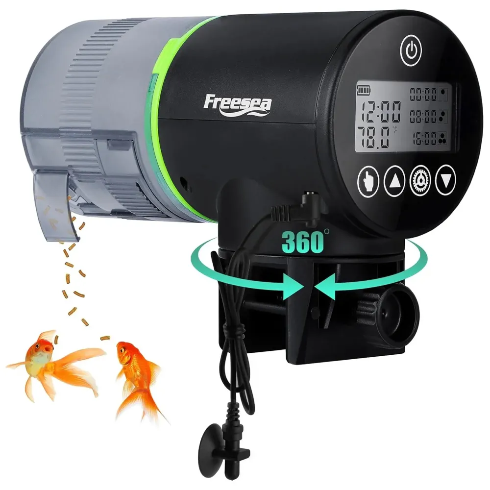 Plastic Aquarium Automatic Fish Feeder: Vacation Timer Feeder For Fish Tank Electric Adjustable Auto Fish Food Dispenser 0.05 Gal & Two Fixed Methods, ?7.1L X 7.1W X 11.2H Cm, Small - 9