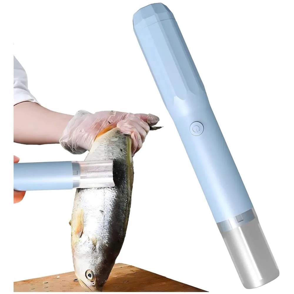 Electric Fish Scaler Machine, Powerful Rechargeable Fish Scale Remover & Skin Peeler, Fast Descaler Scraper Brush for Quick and Safe Fish Cleaning at Home & Outdoors