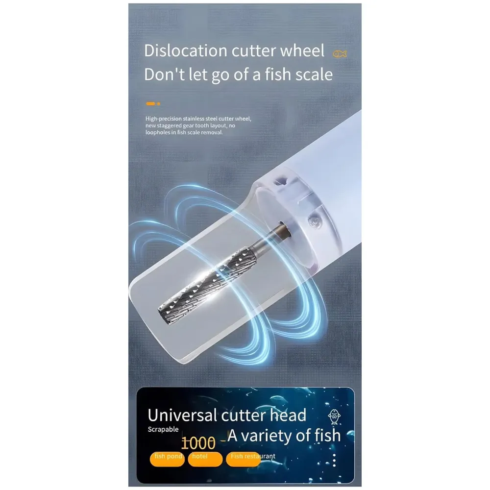 Electric Fish Scaler Machine, Powerful Rechargeable Fish Scale Remover & Skin Peeler, Fast Descaler Scraper Brush for Quick and Safe Fish Cleaning at Home & Outdoors - 3