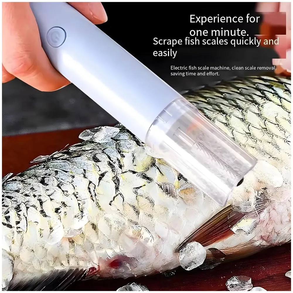 Electric Fish Scaler Machine, Powerful Rechargeable Fish Scale Remover & Skin Peeler, Fast Descaler Scraper Brush for Quick and Safe Fish Cleaning at Home & Outdoors - 4