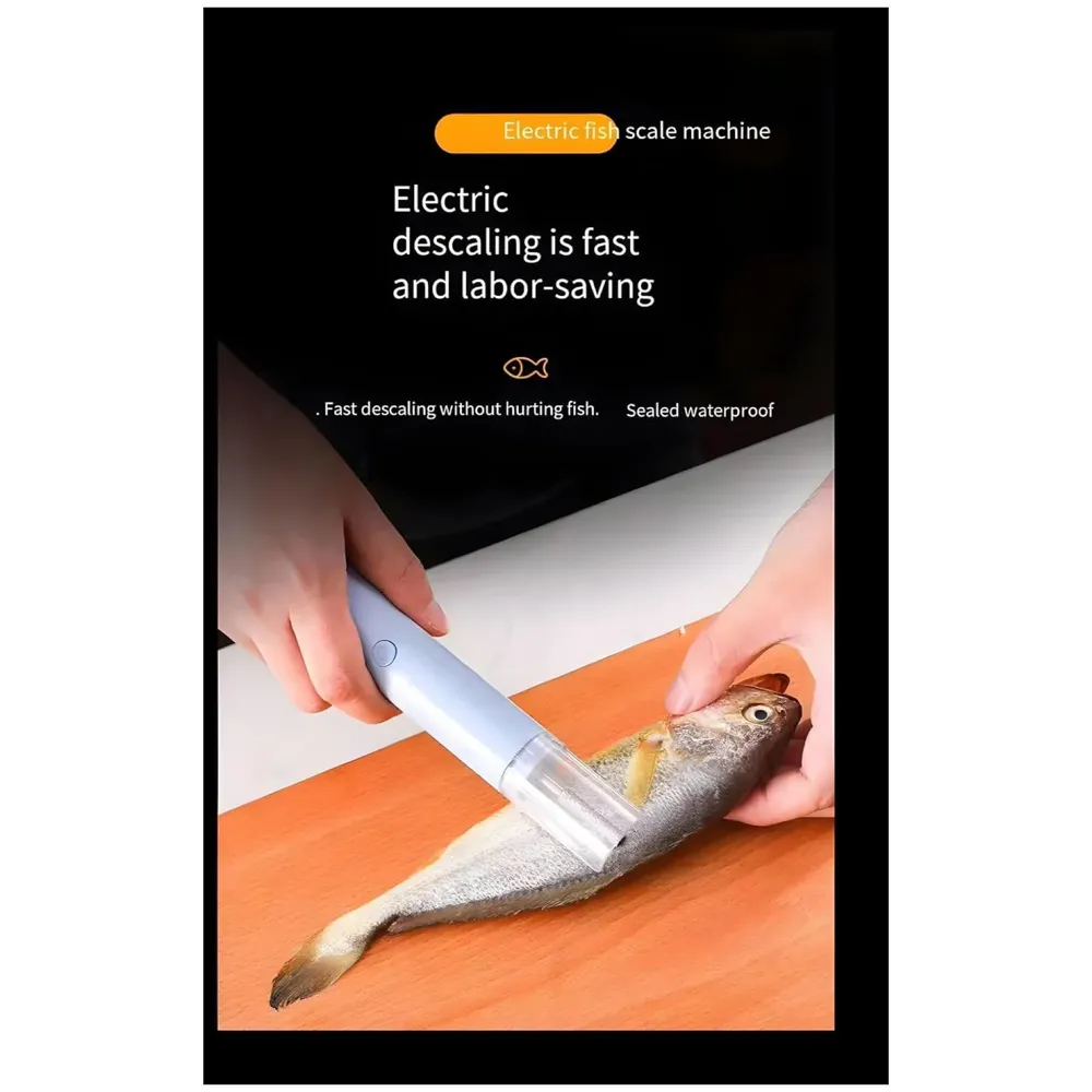 Electric Fish Scaler Machine, Powerful Rechargeable Fish Scale Remover & Skin Peeler, Fast Descaler Scraper Brush for Quick and Safe Fish Cleaning at Home & Outdoors - 6