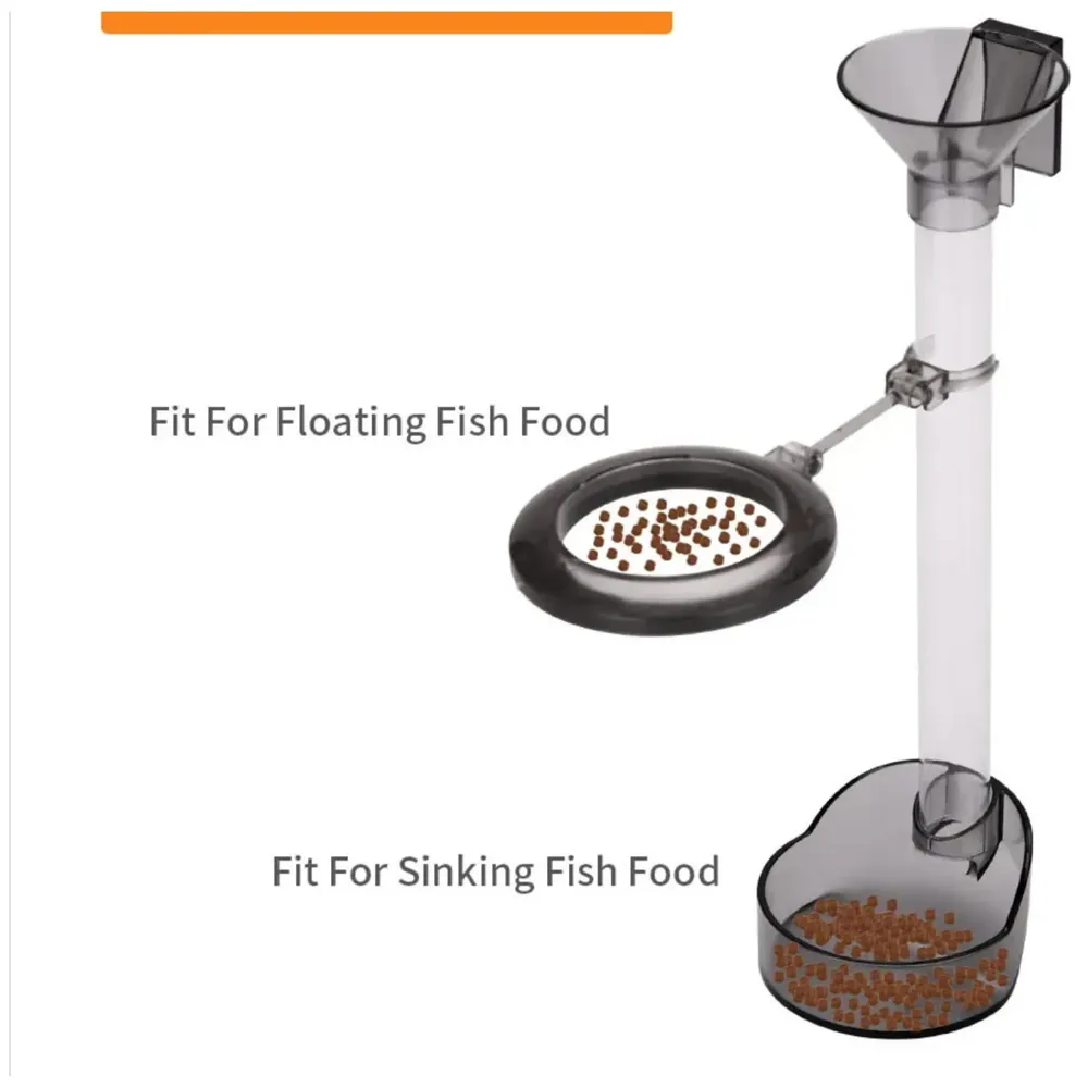 Polyester Fish Tank Feeder Aquarium Feed Tube, 15Cm X 37.5Cm Adjustable Height With Funnel & Feeding Ring