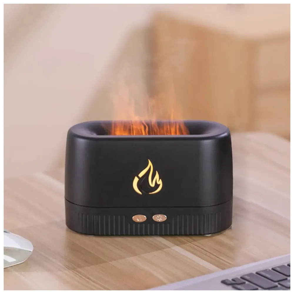 Flame Humidifier Essential Oils 180ML for Room Bedrooms with Flame Lights, Ultrasonic Cool Mist Car Humidifiers, and Desktop Humidifiers for Offices and Bedrooms