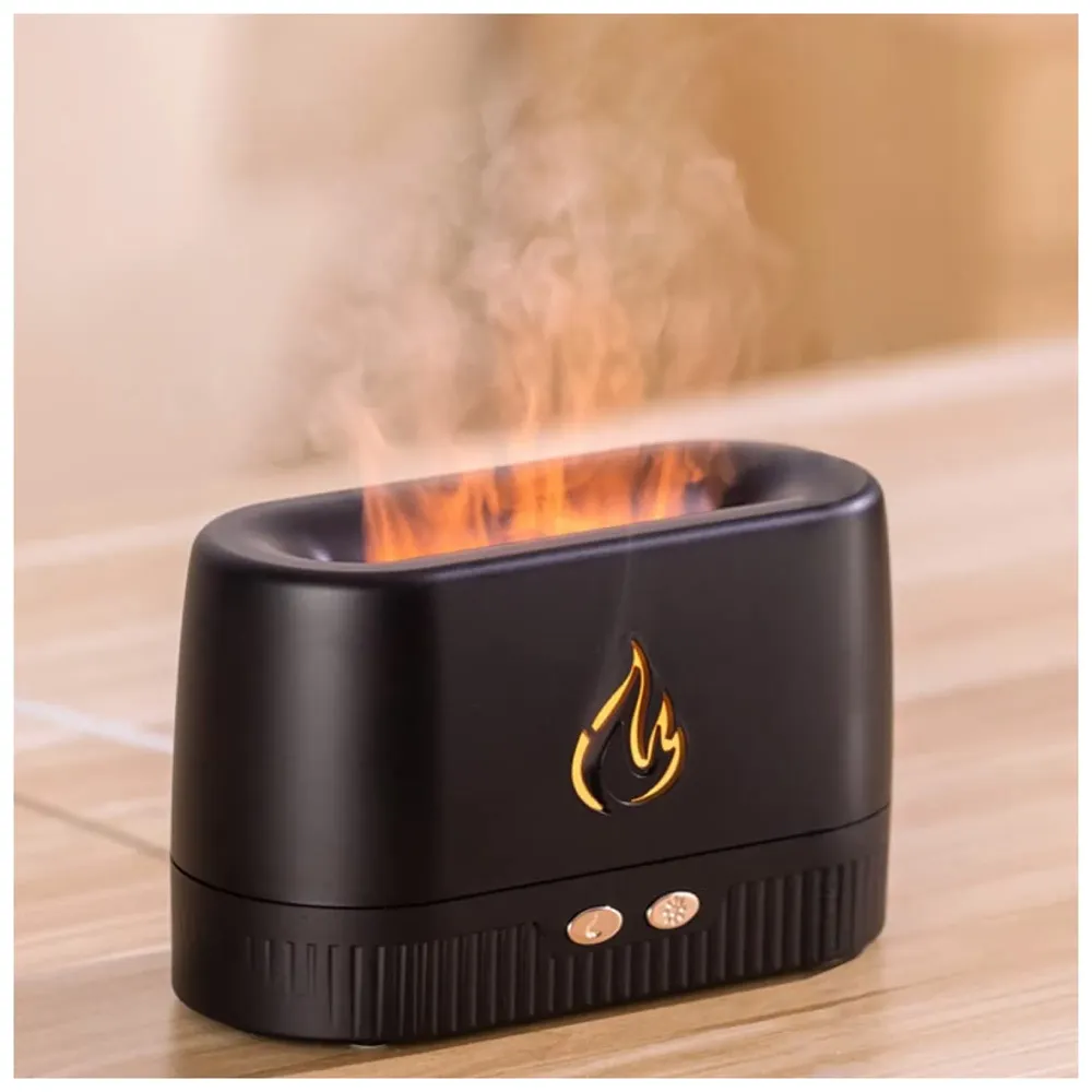 Flame Humidifier Essential Oils 180ML for Room Bedrooms with Flame Lights, Ultrasonic Cool Mist Car Humidifiers, and Desktop Humidifiers for Offices and Bedrooms