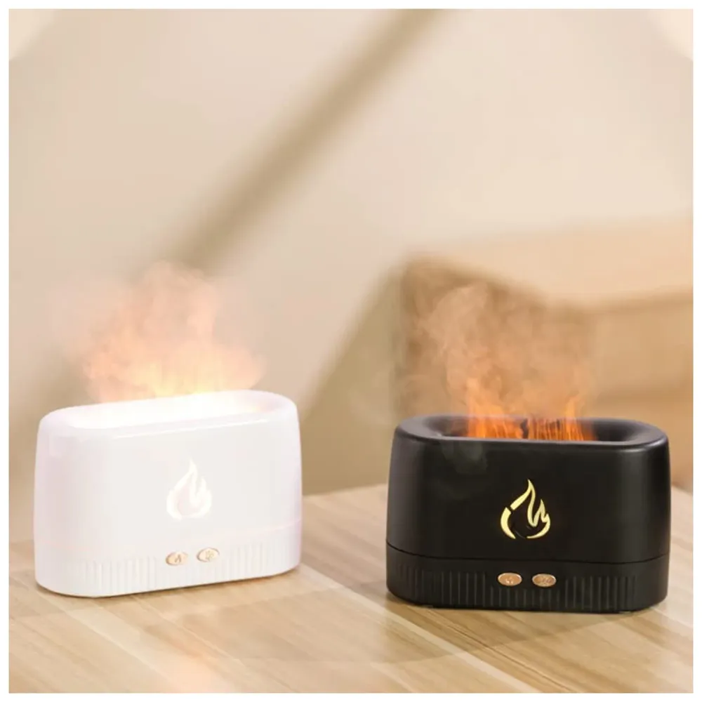 Flame Humidifier Essential Oils 180ML for Room Bedrooms with Flame Lights, Ultrasonic Cool Mist Car Humidifiers, and Desktop Humidifiers for Offices and Bedrooms