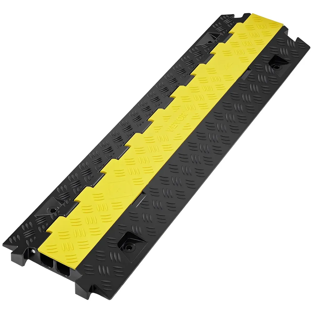 Cable Cover Manager for Roads 5500 kgs Heavy Duty Flip Open Cover Protective Wire Cord Ramp Driveway Rubber Traffic Speed Bumps Cable Protector - 1Meter (2 Channel)