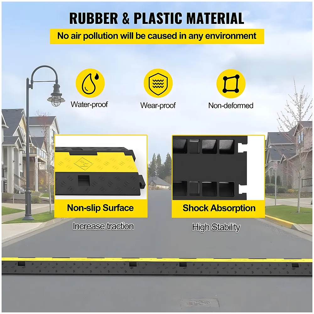 Cable Cover Manager for Roads 5500 kgs Heavy Duty Flip Open Cover Protective Wire Cord Ramp Driveway Rubber Traffic Speed Bumps Cable Protector - 1Meter (2 Channel) Premium
