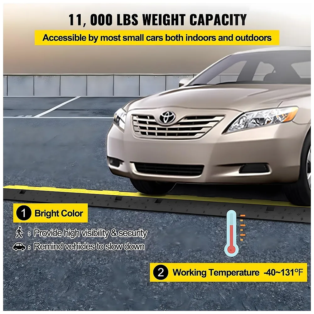 Cable Cover Manager for Roads 5500 kgs Heavy Duty Flip Open Cover Protective Wire Cord Ramp Driveway Rubber Traffic Speed Bumps Cable Protector - 1Meter (3 Channel) Premium