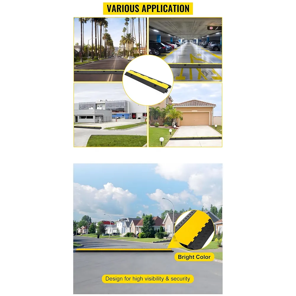Cable Cover Manager for Roads 5500 kgs Heavy Duty Flip Open Cover Protective Wire Cord Ramp Driveway Rubber Traffic Speed Bumps Cable Protector - 1Meter (3 Channel) Premium