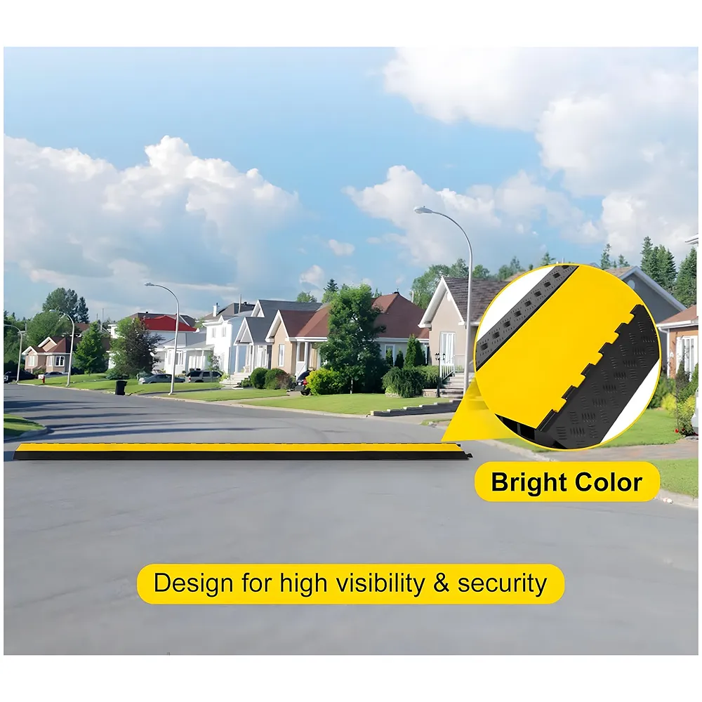 Cable Cover Manager for Roads 5500 kgs Heavy Duty Flip Open Cover Protective Wire Cord Ramp Driveway Rubber Traffic Speed Bumps Cable Protector - 1Meter (5 Channel) Premium