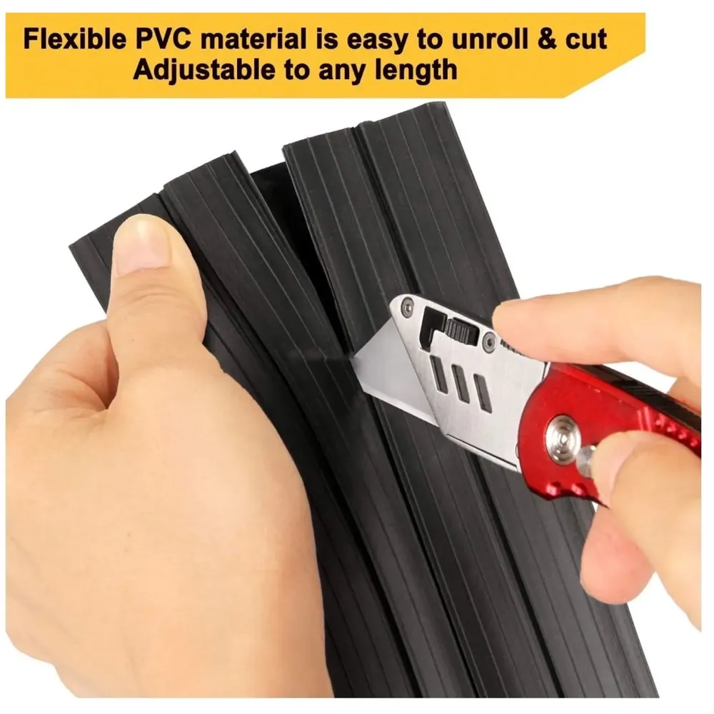 3.28 FT Floor Cable Cover Perfect for an Office, Home, Workshop, Warehouse, Concert, Or Other Outdoor Setting, Floor Cords, Cables and Wires Protector 82 mm X 17 mm X 1 Meter - 6