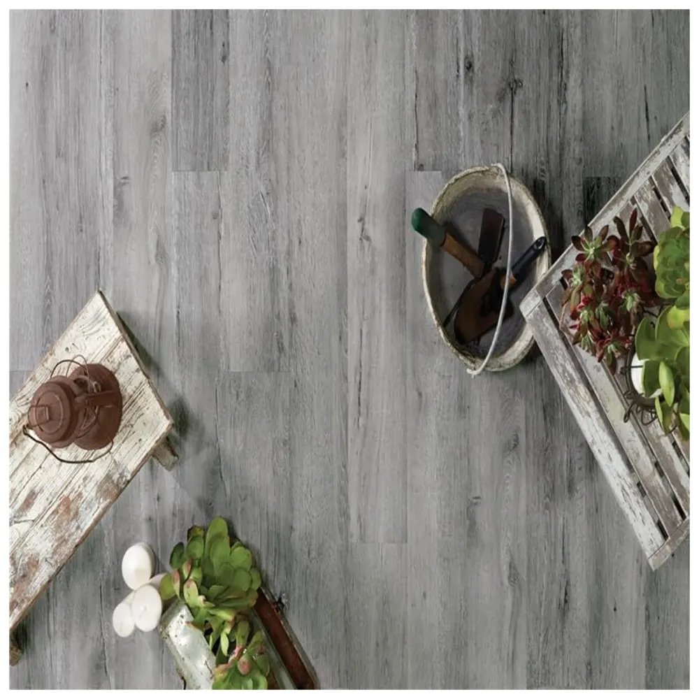 Light Grey PVC Wood Floor Planks Flooring Tiles Self Adhesive Peel & Stick Grey Wooden Design 18 Planks 27 Square feet Light grey Wood Colour