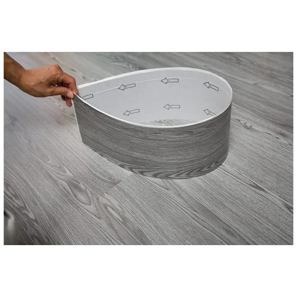 Light Grey PVC Wood Floor Planks Flooring Tiles Self Adhesive Peel & Stick Grey Wooden Design 18 Planks 27 Square feet Light grey Wood Colour