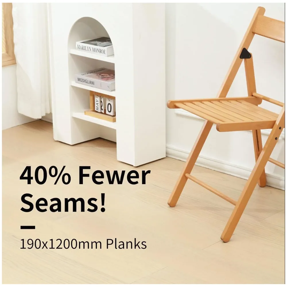 Light Birch PVC Wood Floor Planks Flooring Tiles Self Adhesive Peel & Stick Wooden Design 18 Planks 27 Square feet - 5