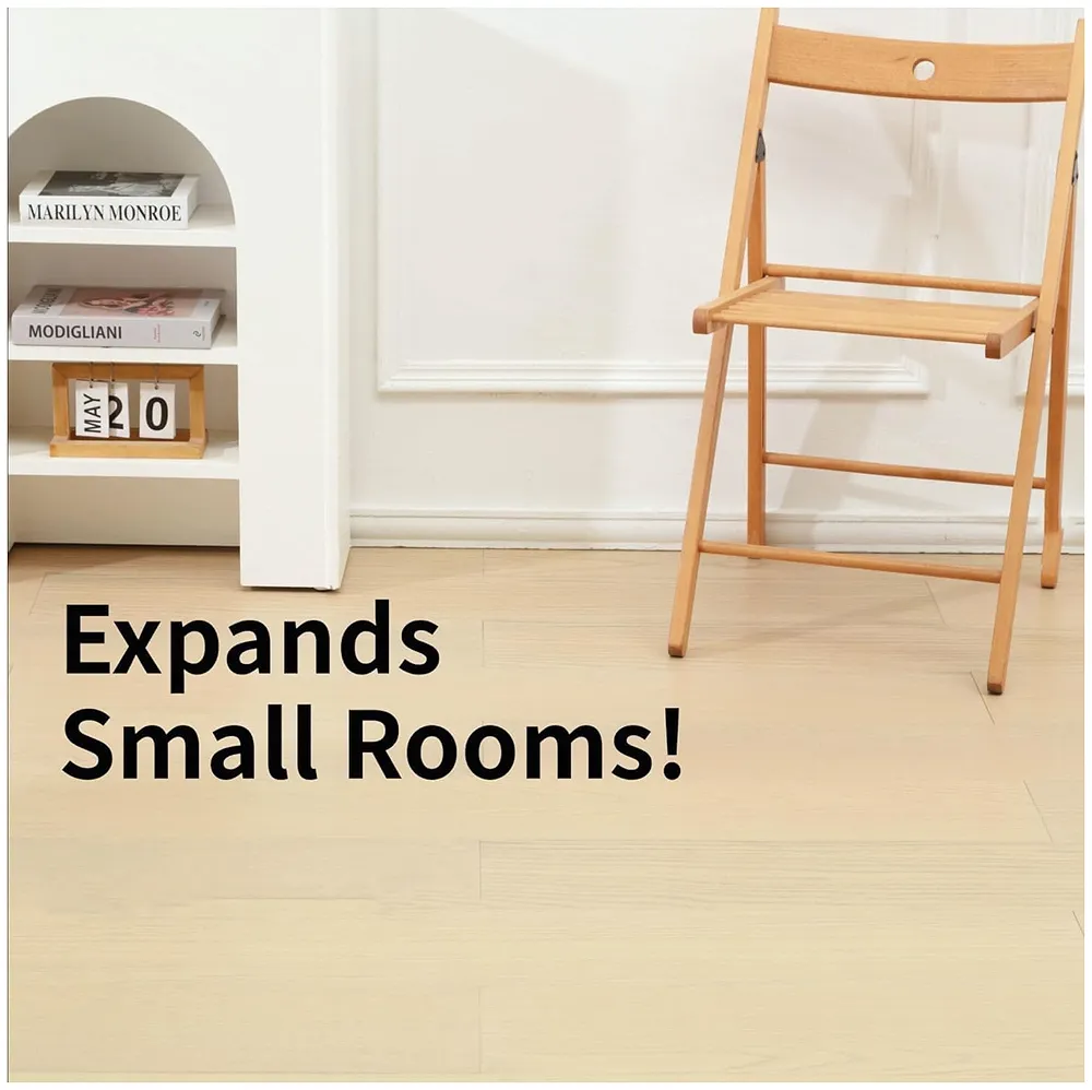 Light Birch PVC Wood Floor Planks Flooring Tiles Self Adhesive Peel & Stick Wooden Design 18 Planks 27 Square feet Premium