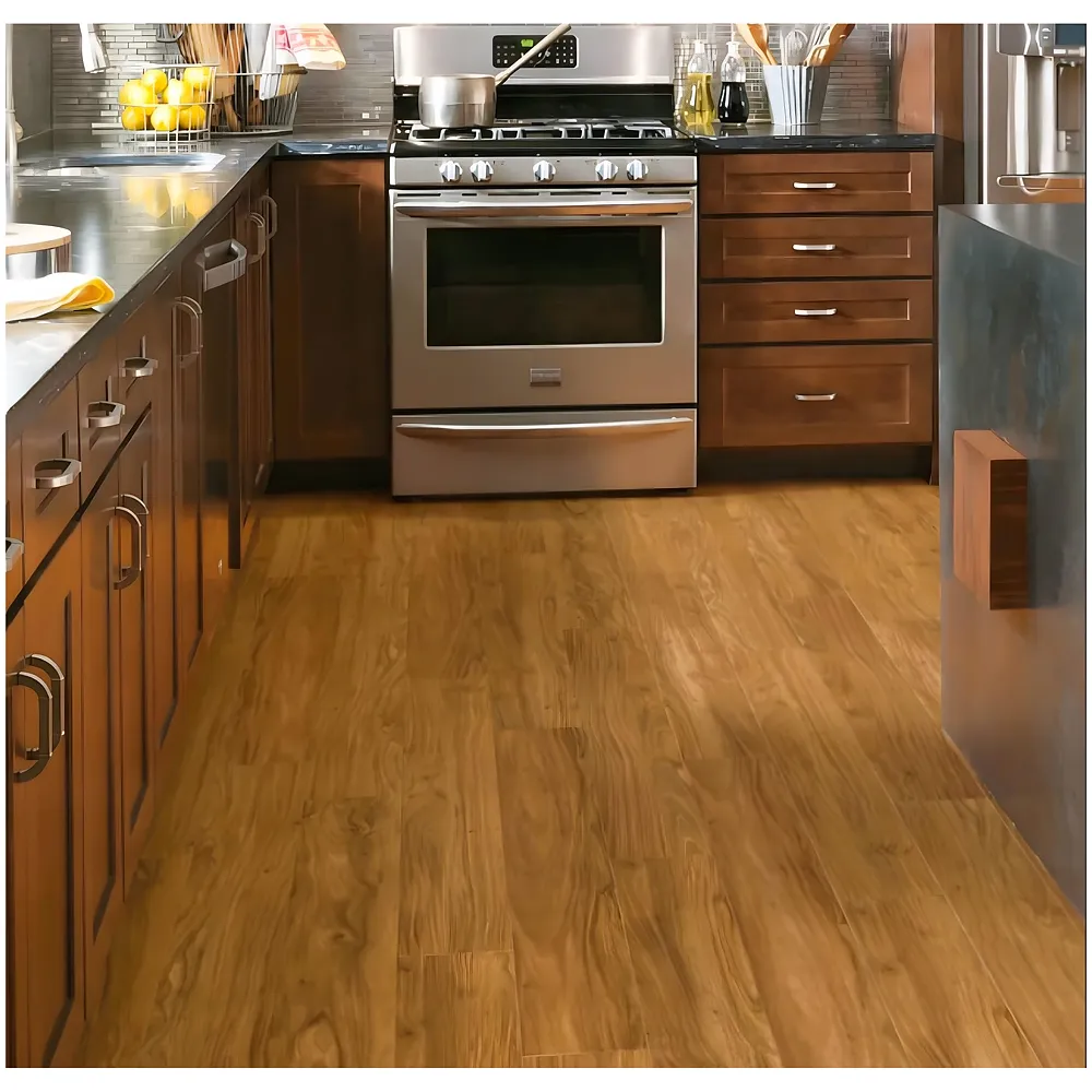 Brown PVC Wood Floor Planks Flooring Tiles With Self Adhesive Peel & Stick Wooden Design-18 Planks -27 Square feet- Honey Wood Colour - Premium