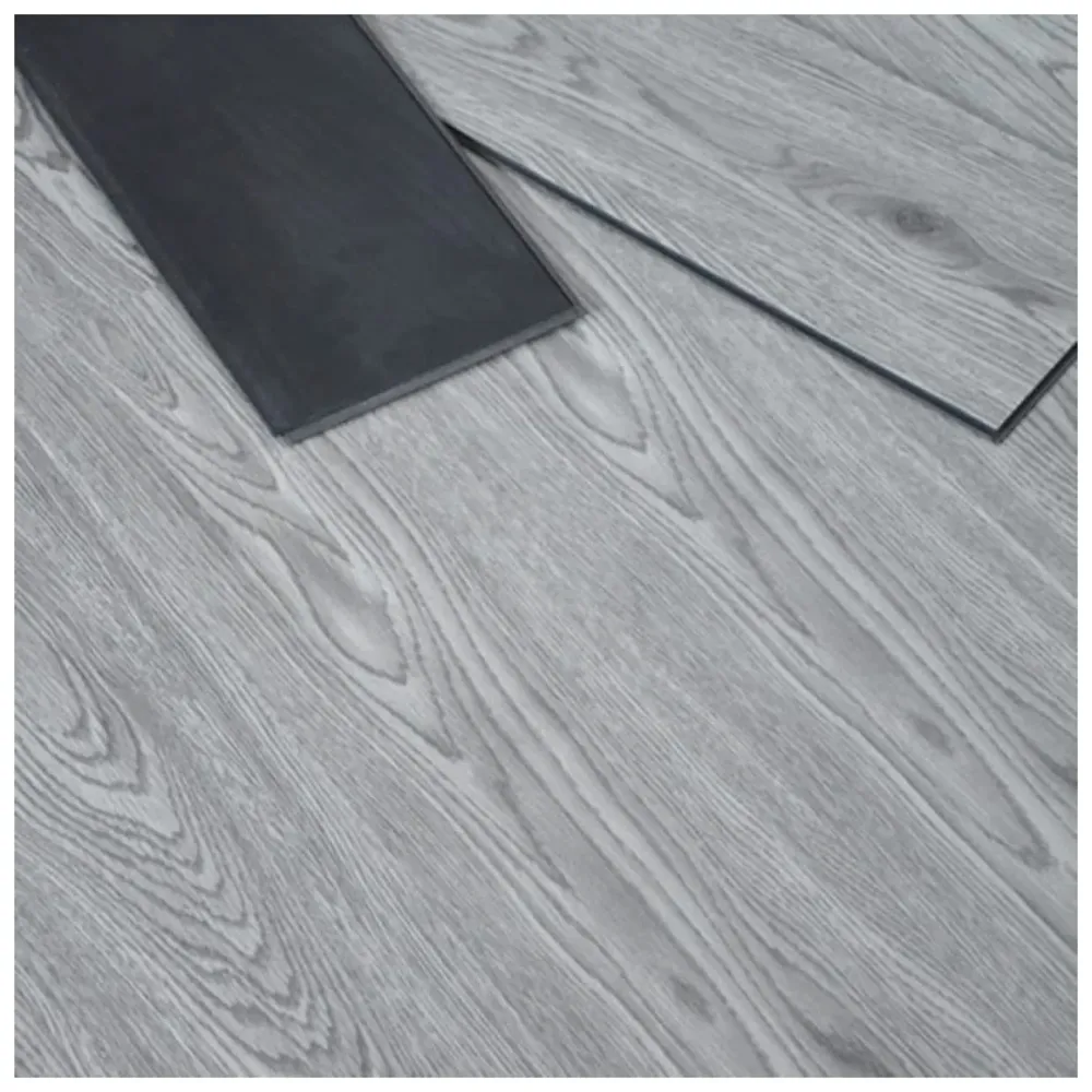 Light Grey PVC Wood Floor Planks Flooring Tiles With Self Adhesive Peel & Stick Wooden Design 18 Planks 27 Square feet Light grey Oak Wood Colour - 6
