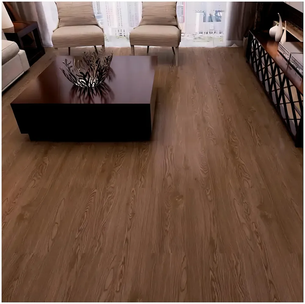 Dark Brown Walnut PVC Wood Floor Planks Flooring Tiles Self Adhesive Peel & Stick Grey Wooden Design 18 Planks 27 Square feet PVC Walnut Wood Colour