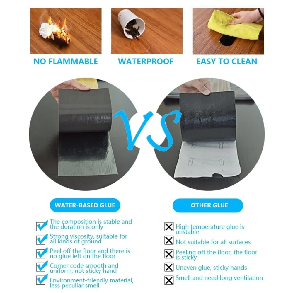 Dark Brown Walnut PVC Wood Floor Planks Flooring Tiles Self Adhesive Peel & Stick Grey Wooden Design 18 Planks 27 Square feet PVC Walnut Wood Colour