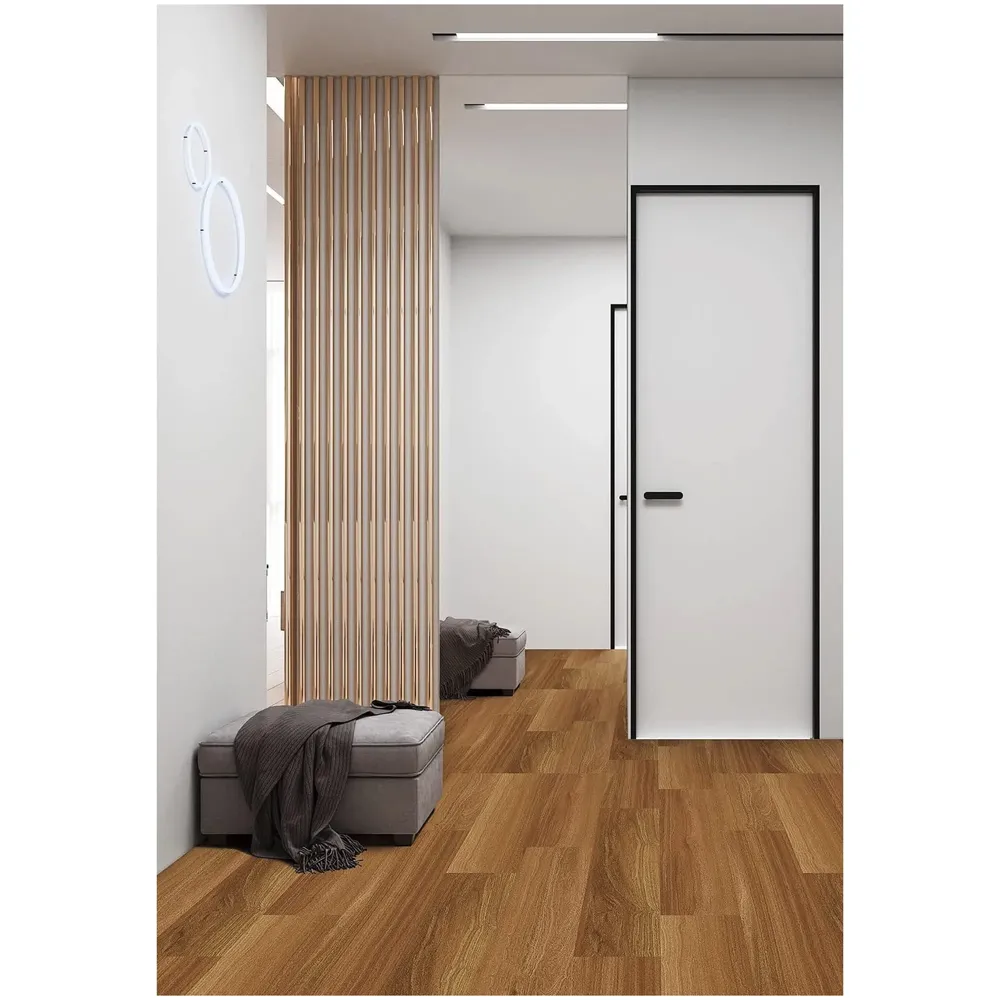 PVC Flooring Planks Tiles Self Adhesive Peel & Stick Wooden Design 18 Planks 27 Square feet. (18, Oak) - 4