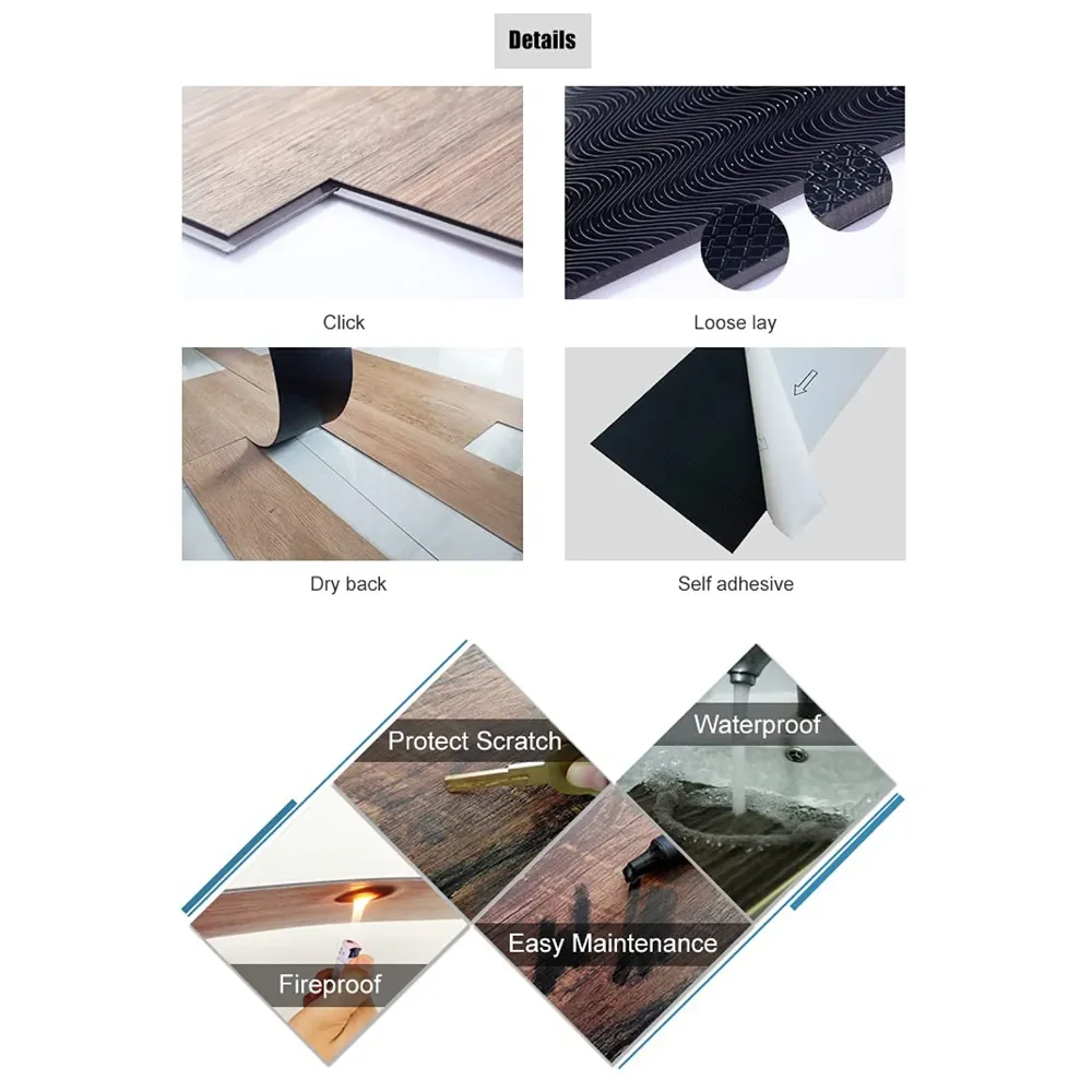 PVC Flooring Planks Tiles Self Adhesive Peel & Stick Wooden Design 18 Planks 27 Square feet. (18, Mahogany)