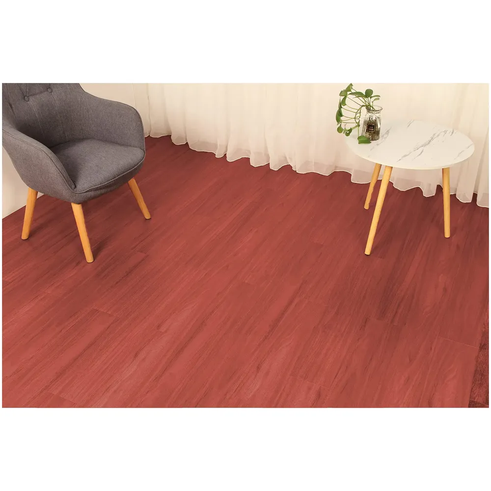 PVC Flooring Planks Tiles Self Adhesive Peel & Stick Wooden Design 1 Plank 1.5 Square feet. (1, Mahogany)