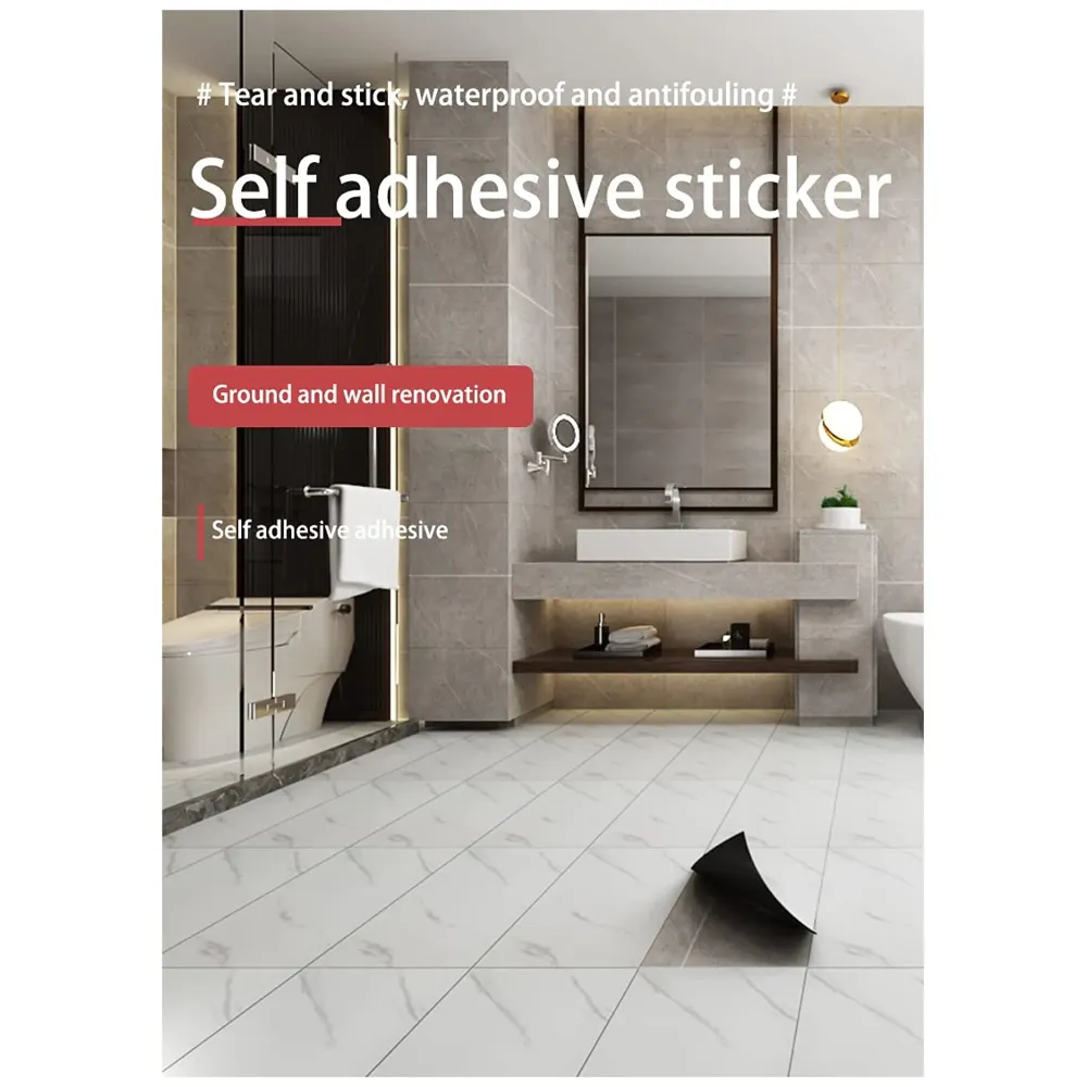 PVC Marble Flooring 18 x 18 Inch Tiles Self Adhesive Peel & Stick, 1 Tile is 2.25 Sqft (10 Pcs (22.50 Sqft))