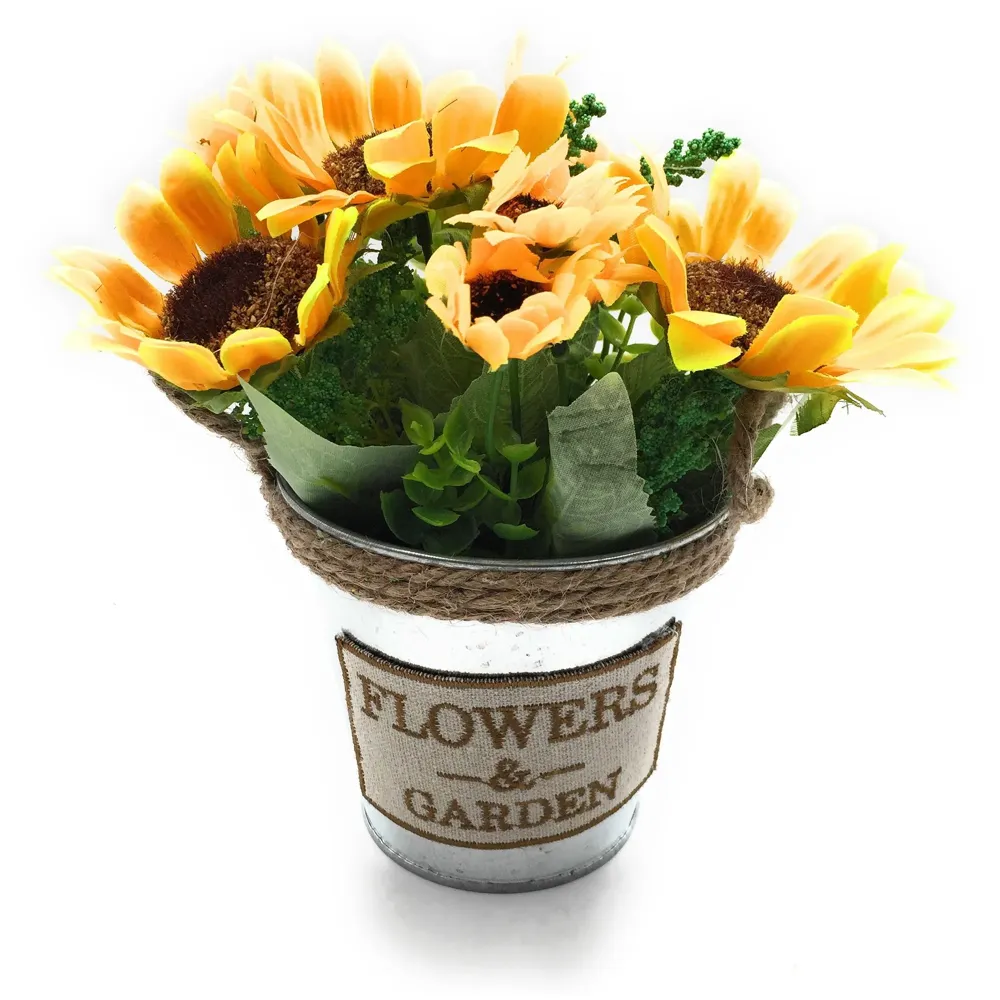 Imported Eternal Bouquet ~ Flower Pot Shaped Flower Vase with Artificial Flowers Included ~ Gift for Wedding/Party/Valentine/Birthday 12 cm x 18 cm