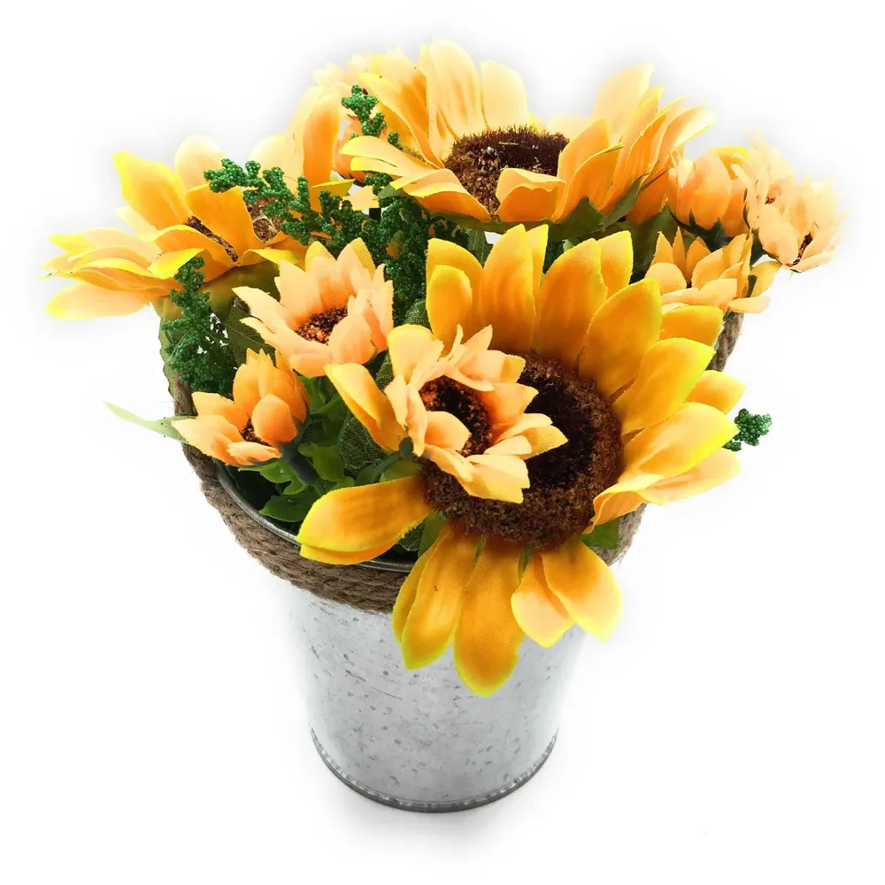 Imported Eternal Bouquet ~ Flower Pot Shaped Flower Vase with Artificial Flowers Included ~ Gift for Wedding/Party/Valentine/Birthday 12 cm x 18 cm