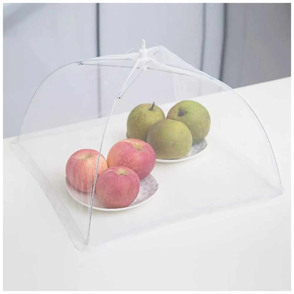 Pop-Up Mesh Food Covers 4 Pcs Tent Umbrella 17 inch Reusable and Collapsible Screen Net Protectors for Outdoors Parties Picnics -White (4) - 7