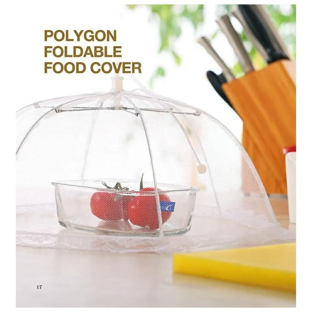 Pop-Up Mesh Food Covers 6 Pcs Tent Umbrella 17 inch Reusable and Collapsible Screen Net Protectors for Outdoors Parties Picnics -White (6)