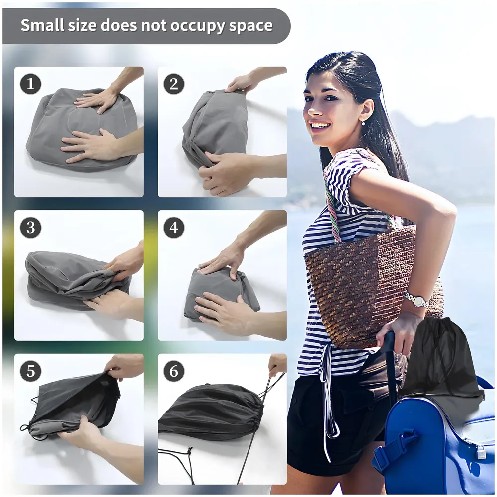 Travel Foot Rest Pillow, Adjustable Height, 46 x 43 x 30 cm, Inflatable Leg Rest with Carry Bag and Pump for Flight, Car