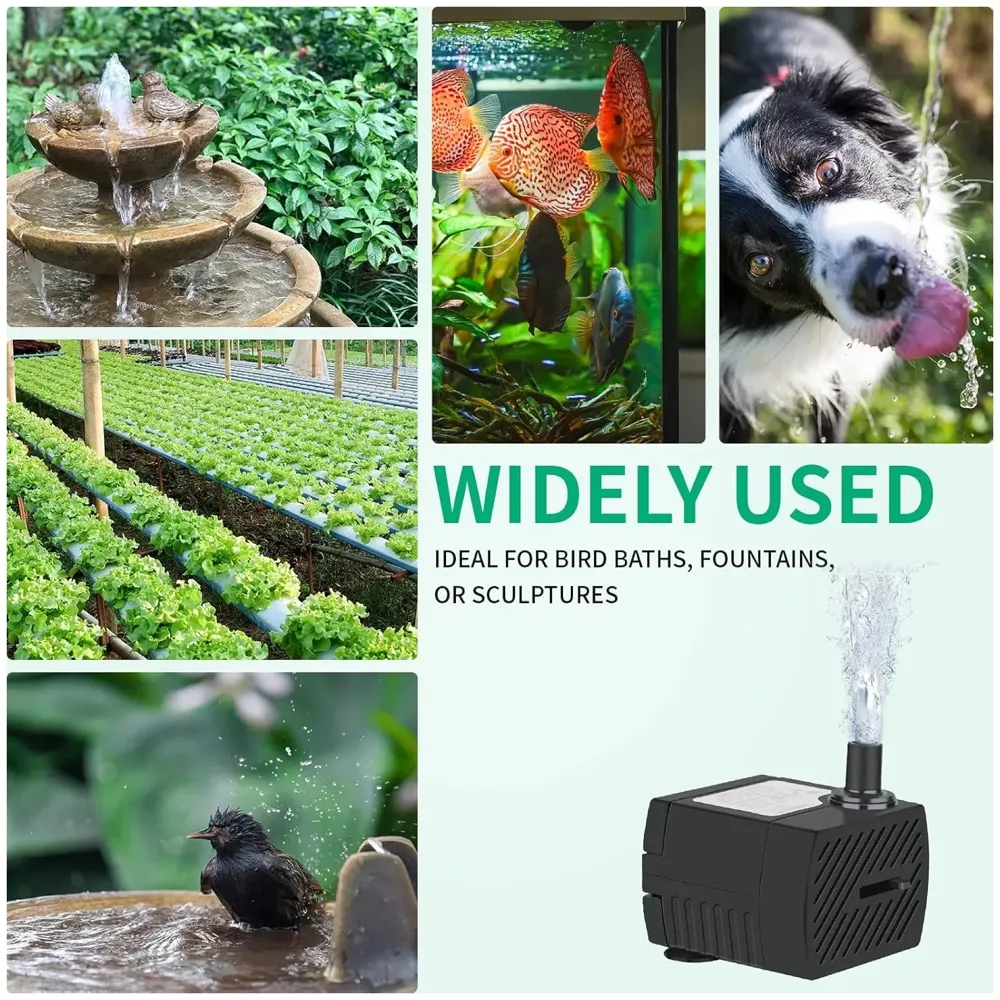 95GPH 4W Ultra Quiet Mini Submersible Pump for Aquariums, Fish Tank, Pond, Fountain Water Pump - 6