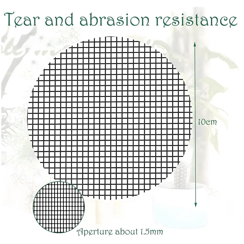 50 pcs Flower Pot Hole Mesh Jali 10 Cm x 10 Cm to Prevent Soil Loss for All Types of Pot Plants Home Garden Soil Erosion Prevention.